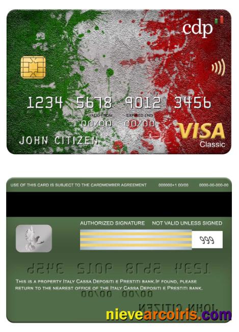 Italy Cassa Depositi e Prestiti bank visa classic card 